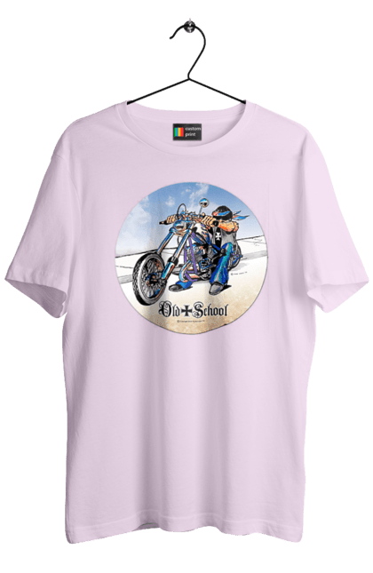 Футболка мужская с принтом Old school. Авто мото, испольнители, мотоцикл, музыкальная группа, рок группа, старая закалка. 2070702
