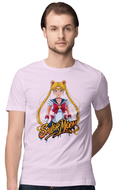 Футболка чоловіча з принтом "Сейлор Мун". Sailor moon, usagi tsukino, аніме, драма, махо-сьодзьо, сейлор мун, серіал, усагі цукіно. 2070702