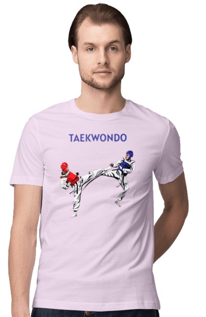 Футболка мужская с принтом Taekwondo training02 [Converted]. Taekwondo, боевое искусство, корея, спорт, таэквондо, тренировка. 2070702