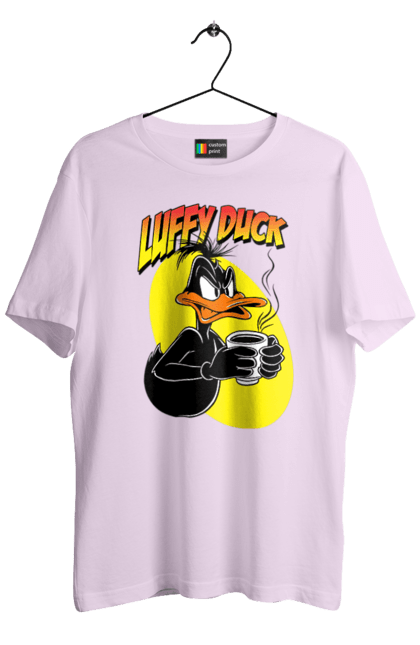 Men's t-shirt with prints Daffy Duck. Cartoon, character, daffy duck, duck, looney tunes, merrie melodies, warner brothers. 2070702