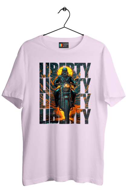 Футболка чоловіча з принтом "Байкер". Байкер, мотоцикліст, подорожі, свобода, туризм. 2070702