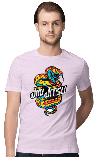 Men's t-shirt with prints Jujutsu. Animal, japan, jiu jitsu, jujutsu, martial arts, ninja, samurai, snake, sport. 2070702