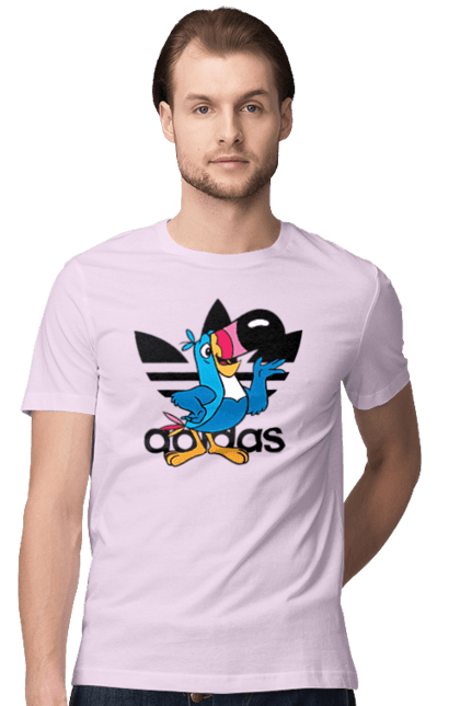 Футболка мужская с принтом Adidas Тукан Сэм. Adidas, froot loops, toucan sam, адидас, москот, тукан сэм. 2070702