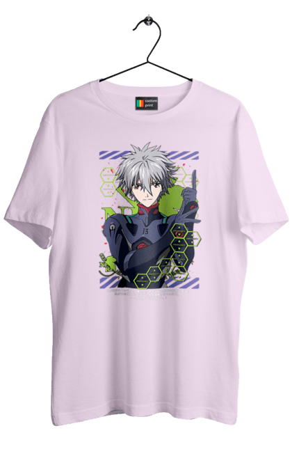 Футболка чоловіча з принтом "Євангеліон Каору". Kaworu, kaworu nagisa, neon genesis evangelion, nerv, аніме, єва, євангеліон, каору, каору наґіса, манга. 2070702