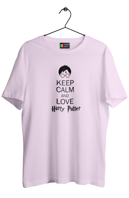 Men's t-shirt with prints Keep calm and love Harry Potter. Book, franchise, gryffindor, harry potter, hogwarts, keep calm, movie. 2070702