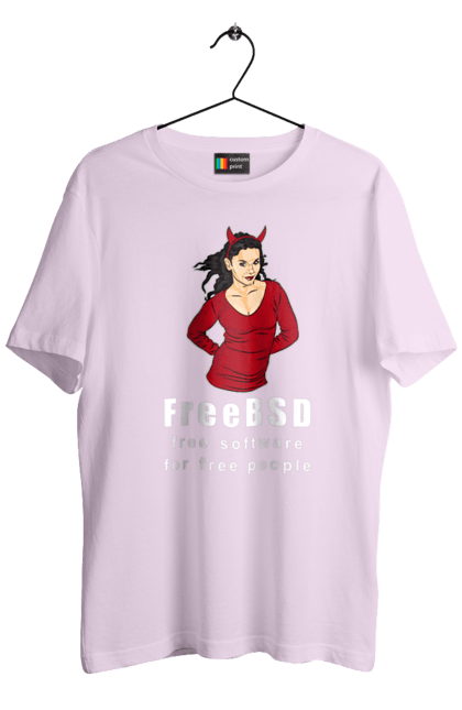Футболка чоловіча з принтом "Freebsd Для Вільних". Bsd, freebsd, unix, адміністратор, айті, айтішник, безкоштовна, безкоштовно, бестія, білий, вільна, демон, демонесса, доступність, незалежність, операційна система, ос, програміст, програмне забезпечення, свобода, сисадмін, система, системний адміністратор, софт, текст, червоний. 2070702