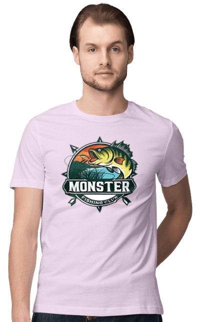 Футболка чоловіча з принтом "Рибальський клуб". Відпочинок, рибак, рибальський клуб, хоббі. 2070702