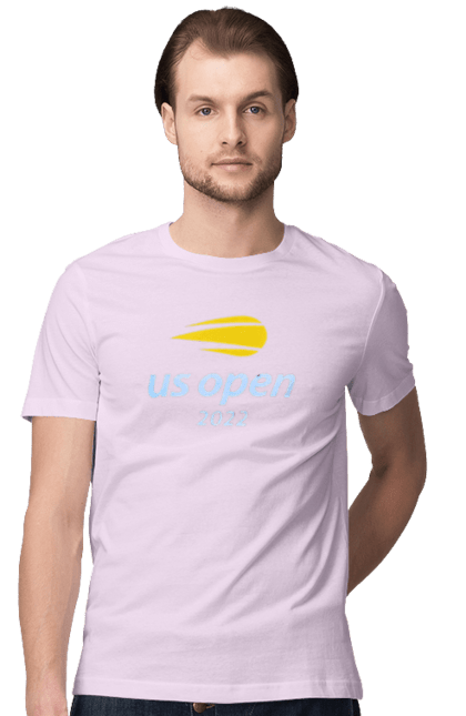 Men`s t-shirt with prints US Open 2022 tennis tournament. American championship, ball, hard, new york, open championship, players, prize fund, racket, sponsor, tennis. 2070702