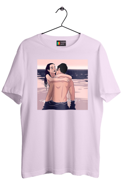 Футболка чоловіча з принтом "Парочка Обнімається В Річці". Голо, кохання, пара. 2070702