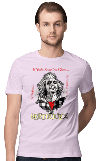 Men's t-shirt with prints Beetlejuice. Beetlejuice, comedy, ghost, horror, movie, tim burton, warner bros. 2070702