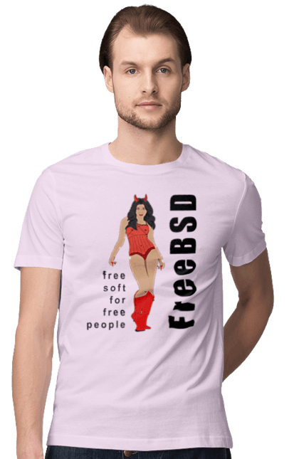 Футболка чоловіча з принтом "Freebsd Для Вільних". Bsd, freebsd, unix, адміністратор, айті, айтішник, безкоштовна, безкоштовно, бестія, вільна, демон, демонесса, дівчина, для дорослих, доступність, еротика, еротична, жінка, незалежність, операційна система, ос, програміст, програмне забезпечення, свобода, сисадмін, система, системний адміністратор, софт, текст, червоний, чорний. 2070702