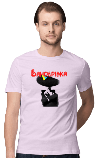 Футболка чоловіча з принтом "Бандерівка". Бандера, бандерівка, війна, військово повітряні війська, вірю в зсу, все, літак, ні війні, орки, слава україні, україна, українка. 2070702