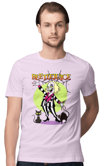 Men's t-shirt with prints Beetlejuice. Beetlejuice, comedy, ghost, horror, movie, tim burton, warner bros. 2070702