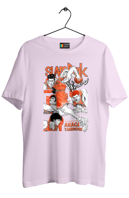 Men's t-shirt with prints Slam Dunk Takenori Akagi. Anime, basketball, comedy, manga, school, shonen, slam dunk, sports anime, takenori akagi. 2070702