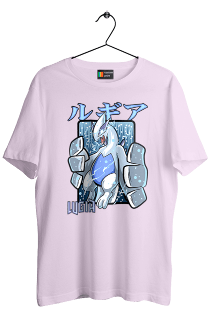 Men's t-shirt with prints Pokemon Lugia. Anime, games, lugia, nintendo, pokemon, pokemon go. 2070702