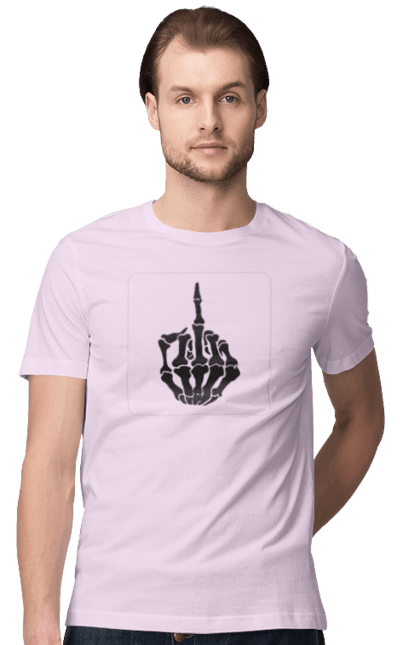 Men`s t-shirt with prints Fuck. Average, faculty, finger, fuck, gesture. 2070702