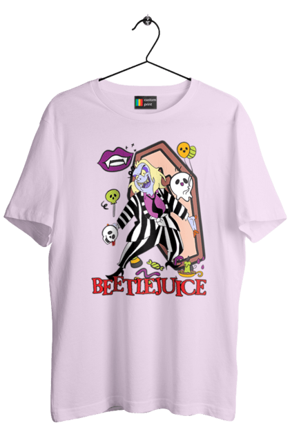 Men's t-shirt with prints Beetlejuice. Beetlejuice, comedy, ghost, horror, movie, tim burton, warner bros. 2070702