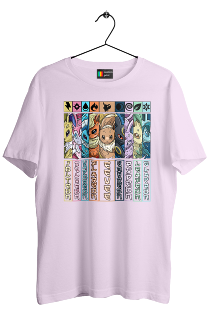 Men's t-shirt with prints Pokemon Eeveelutions. Eevee, eeveelutions, nintendo, pokemon, pokemon go, umbreon. 2070702