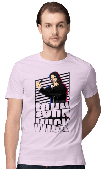 Men's t-shirt with prints John Wick. Action movie, john wick, keanu reeves, killer, movie. 2070702