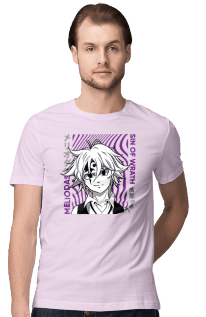 Men's t-shirt with prints Seven Deadly Sins Meliodas. Anime, dragon sin, manga, meliodas, seven deadly sins. 2070702