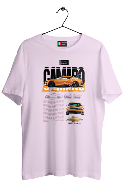 Men's t-shirt with prints Chevrolet Camaro. Auto, automobile, camaro, car, chevrolet, chevrolet camaro. 2070702