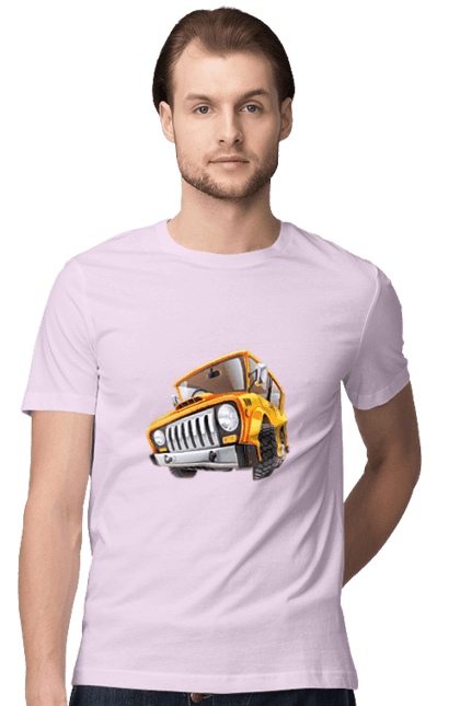 Футболка чоловіча з принтом "Вантажівка". Авто, автомобіль, вантажівка, дитячий малюнок, зображення авто. 2070702