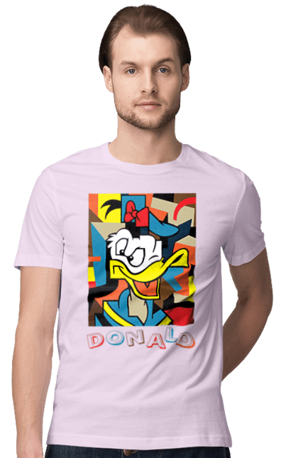 Men's t-shirt with prints Donald Duck. Abstraction, animated series, cartoon, donald duck, picture. 2070702