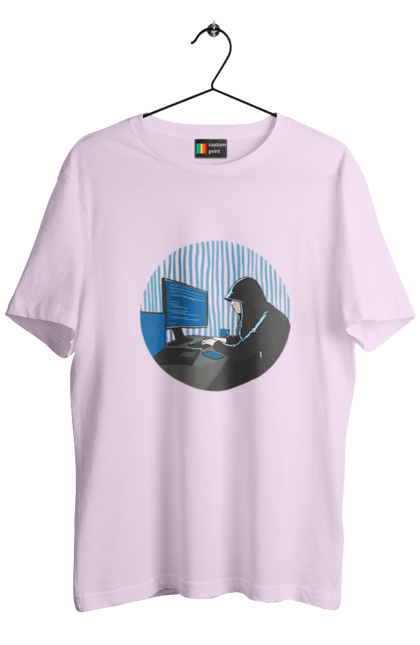 Футболка чоловіча з принтом "Хакер". Бінарний, гік, програміст, хакер. 2070702