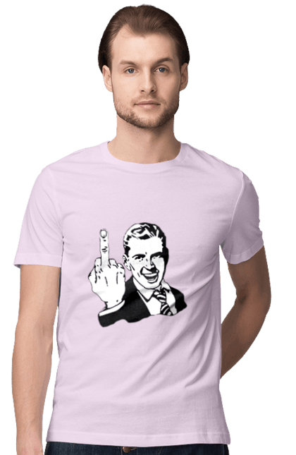 Men`s t-shirt with prints Fuck. Faculty, finger, fuck, hand. 2070702