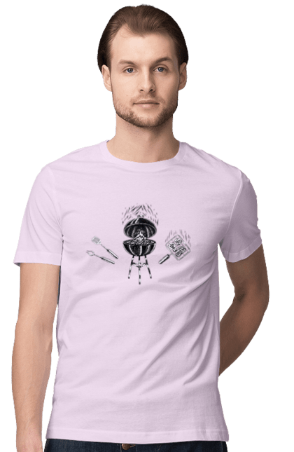 Футболка чоловіча з принтом "Барбекю Смажити М'ясо". Барбекю, м`ясо, смажити. 2070702