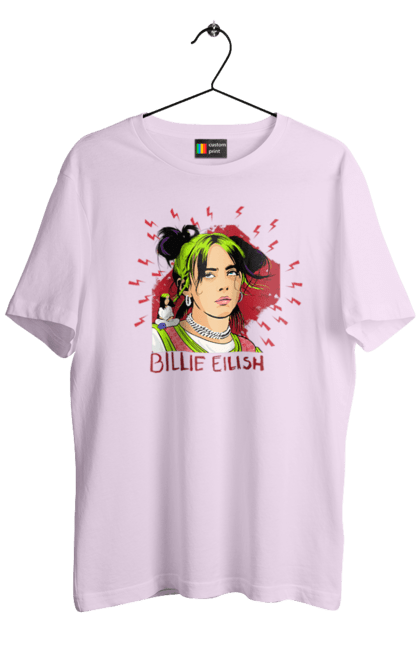 Футболка чоловіча з принтом "Біллі Айліш". Біллі айліш, логотип біллі айліш, принт біллі айліш, співачка біллі айліш. 2070702