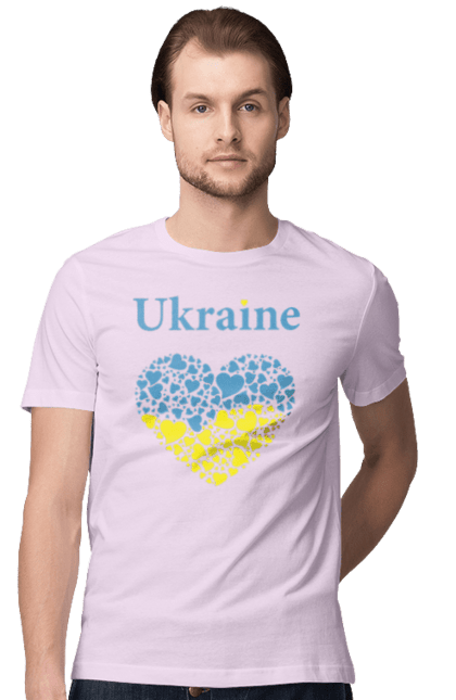 Футболка чоловіча з принтом "Ukraine Heart". Прапор, серце, україна. 2070702