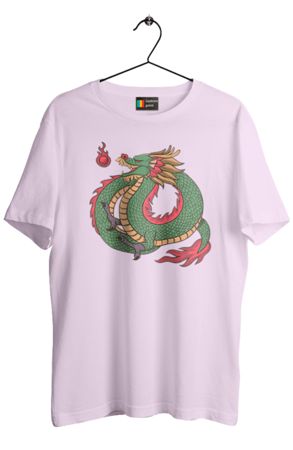 Men's t-shirt with prints The Dragon. Animal, chinese dragon, dragon, green dragon, symbol. 2070702