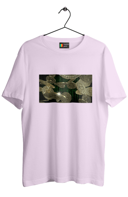 Футболка чоловіча з принтом "Біткойн". Багатство, біткойн, валюта, гроші, криптовалюта, курс, майнінг, матриця, монета, розкіш, цифровий світ. 2070702