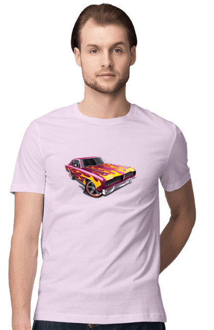 Футболка чоловіча з принтом "Машина вогонь". Їзда, машина, швидкість. 2070702