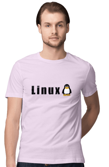 Футболка чоловіча з принтом "Linux". Linux, адміністратор, айті, айтішник, безкоштовна, безкоштовно, вільна, доступність, комерційна, незалежність, операційна система, ос, пінгвін, програміст, програмне забезпечення, свобода, сервер, сисадмін, система, системний адміністратор, софт, текст, чорний. 2070702