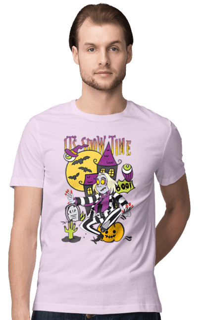 Men's t-shirt with prints Beetlejuice. Beetlejuice, comedy, ghost, horror, movie, tim burton, warner bros. 2070702