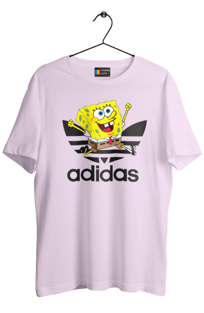 Футболка чоловіча з принтом "Adidas Губка Боб". Adidas, spongebob, адідас, губка боб, мультик, мультсеріал, спанч боб, спорт. 2070702