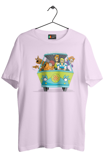 Футболка чоловіча з принтом "Скубі Ду, Машина". Авто, мультик, скубі ду, собака. 2070702