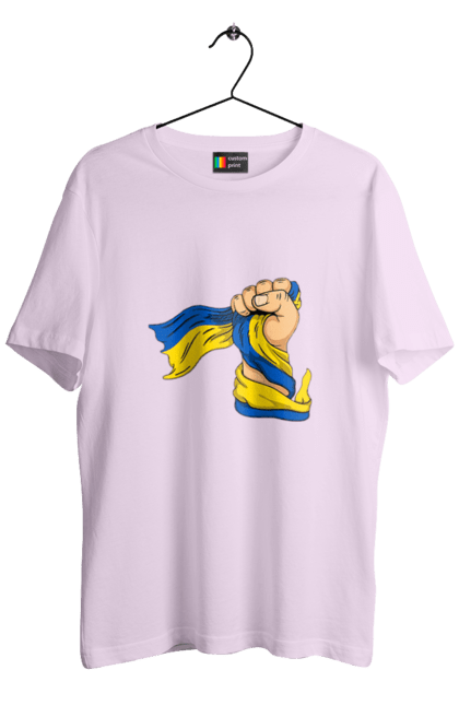 Футболка чоловіча з принтом "Сильна Україна". Воля, кулак, прапор україни, україна, українська символіка. 2070702