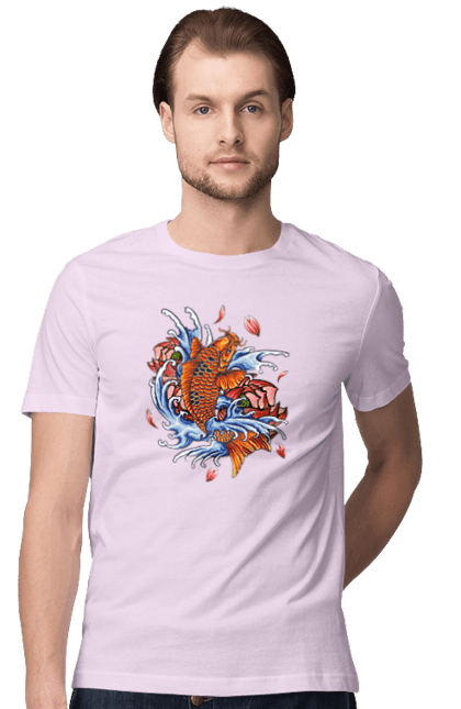 Футболка чоловіча з принтом "Риба і хвилі". Ryba, квітка, хвиля. 2070702