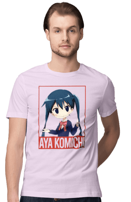 Футболка чоловіча з принтом "Золота мозаїка Ая Коміті". Anime, aya komichi, kiniro mosaic, kinmoza, manga, аніме, ая коміті, золота мозаїка, коміті, манга. 2070702