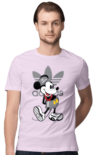 Футболка мужская с принтом Adidas Микки Маус. Adidas, mickey mouse, адидас, дисней, микки, микки маус, мультфильм. 2070702