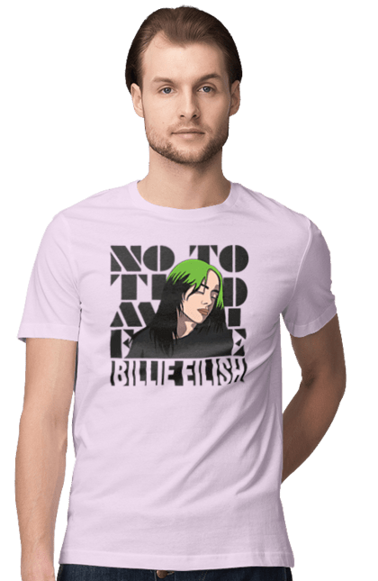 Футболка чоловіча з принтом "Біллі Айліш". Біллі айліш, логотип біллі айліш, принт біллі айліш, співачка біллі айліш. 2070702