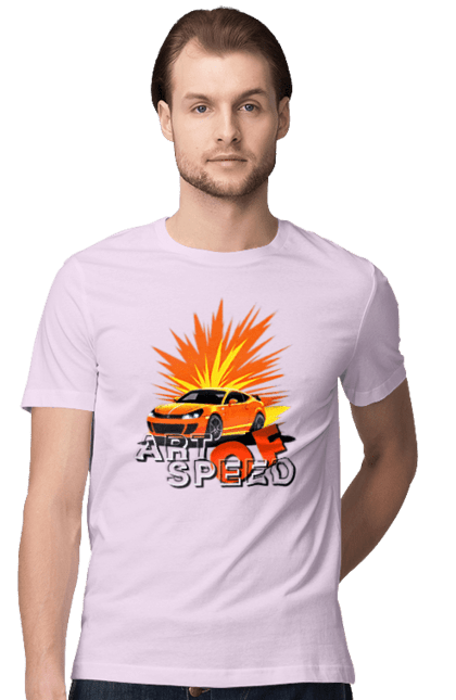 Футболка чоловіча з принтом "Мистецтво швидкості". Авто, автомобіліст, автомобіль, водій, швидкість. 2070702