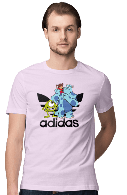 Men's t-shirt with prints Adidas Monsters, Inc.. Adidas, cartoon, inc, monsters, monsters corporation, monsters inc, pixar. 2070702