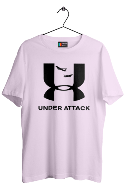 Футболка чоловіча з принтом "Under Attack black". Андер армор, бренди, гумор, приколи, прикольні, ундер армор. 2070702