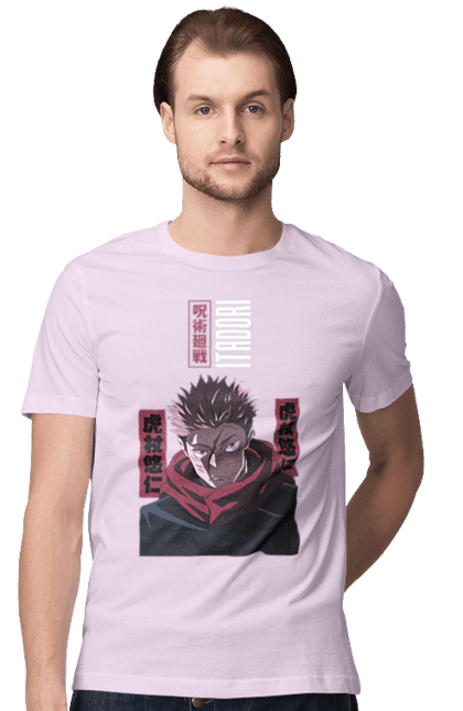 Футболка чоловіча з принтом "Магічна битва Ітадорі". Anime, jujutsu kaisen, manga, аніме, ітадорі, магічна битва, манга, містика, сукуна, темне фентезі. 2070702