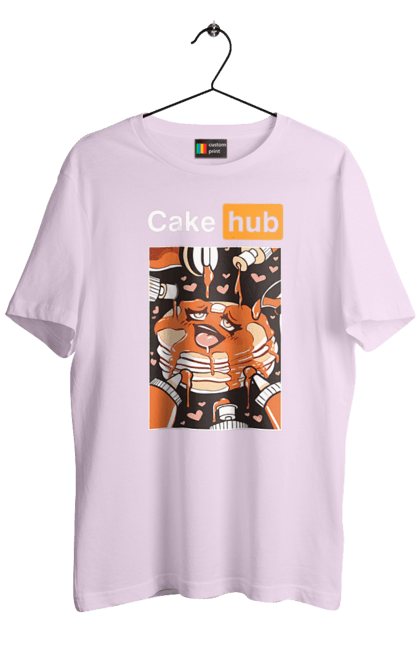 Футболка чоловіча з принтом "Кейк Хаб". Брутальна, гумор, кейк хаб, порн хаб, прикол. 2070702