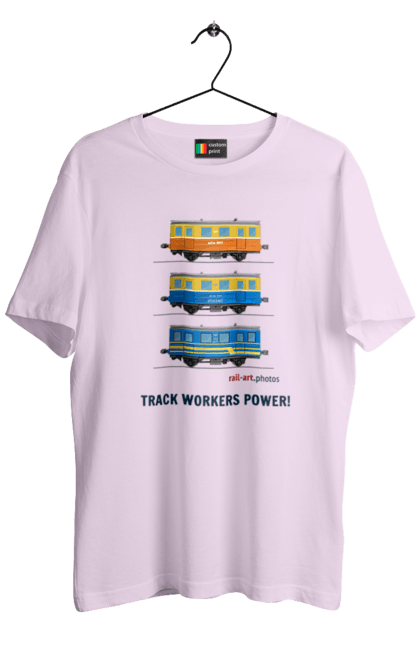 Men`s t-shirt with prints Track Workers Power! Railcar AS1A. As1a, motorcar, rail, railcar, railway, track, track workers, ukrzaliznytsia. 2070702